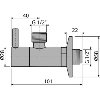 ALCA  ARV003-ANTIC "Ventil rohový s filtrem 1/2""×1/2"", bronz-antic"