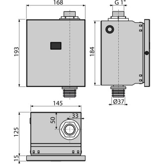 ALCA  ASP3-KB Automatický splachovač WC, kov, 6 V (napájení z baterie)