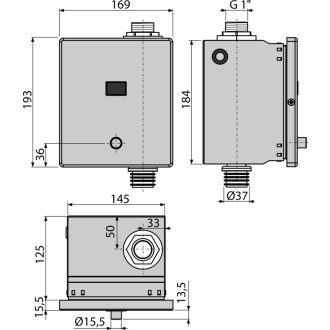 ALCA  ASP3-KT Automatický splachovač WC s manuálním ovládáním, kov