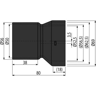 ALCA  AVZ-P003 Adaptér napojení bočního přítoku DN50