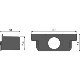ALCA  AVZ-P018 Low - Čelo pro zaslepení konce žlabu s přítokem DN40