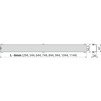 ALCA  DESIGN-1150LN Rošt pro liniový podlahový žlab, nerez-lesk