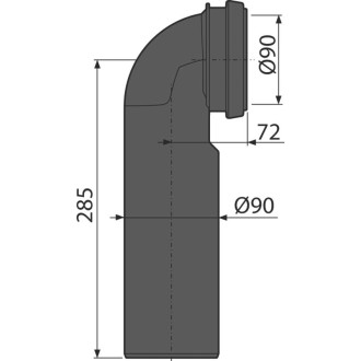 ALCA  M968 Koleno odpadu komplet DN90 Slim