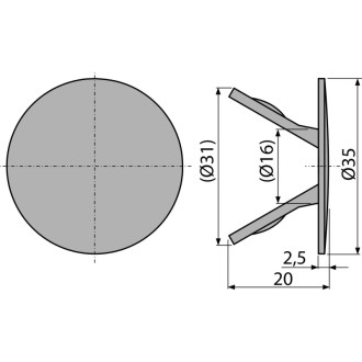 ALCA  N0020-ND Záslepka chrom