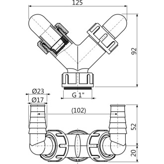 ALCA  P148Z "Dvojité kolínko G1""/17–23 s klapkami"