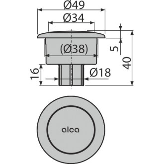 ALCA  V0011-ND Tlačítko kompletní chrom (A2000)