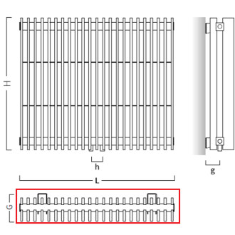 radiátor VIVAT X 1095 x 575 mm, barva C. dle vzorníku výrobce RADVIVX1050.