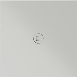 Keramická sprchová vanička, čtverec 90x90x2cm, cenere mat