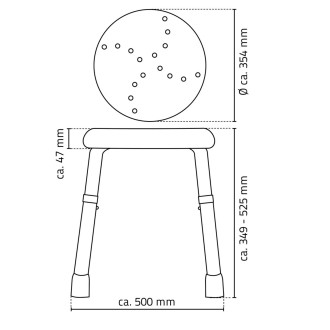 HANDICAP koupelnová stolička, průměr 45cm, bílá A170101