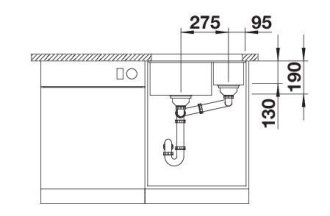 Blanco ROTAN 340/160-U dřez pod desku antracit granit 523 077