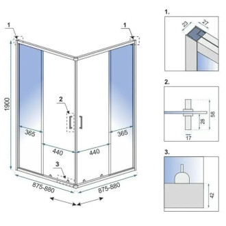Rea Sprchový kout REA City 90x90 Nickel Brush REA-K6496