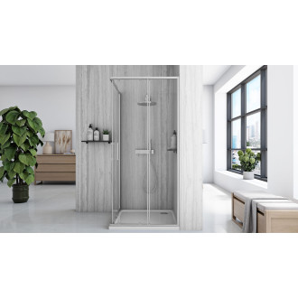 REA Sprchový kout City 90x90 Nickel Brush KPL-E0058 KPL-E0058