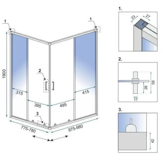Rea Sprchový kout REA City 80x100 Nickel Brush KPL-E0060