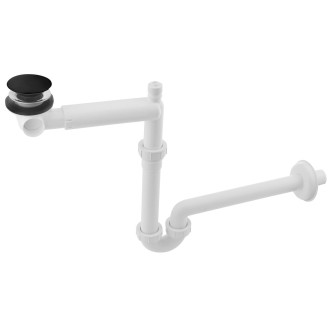 URBINO umyvadlový sifon šetřící místo, click-clack , DN32mm, černá mat 151.133.9 59457