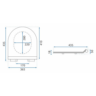 Toilet seat CARLO GRANIT SHINY DUROPLAST SLIM