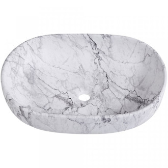 CERANO Keramické umyvadlo na desku Deno mramor 59x41 cm CER-428440