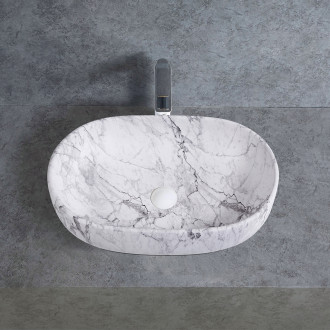 CERANO Keramické umyvadlo na desku Deno mramor 59x41 cm CER-428440