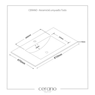 CERANO Keramické umyvadlo Todo bílá 60x47 cm CER-431593