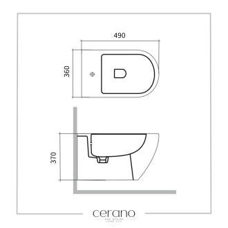 CERANO Keramický závěsný bidet Fizo bílá matná 36x37x49 cm CER-417413