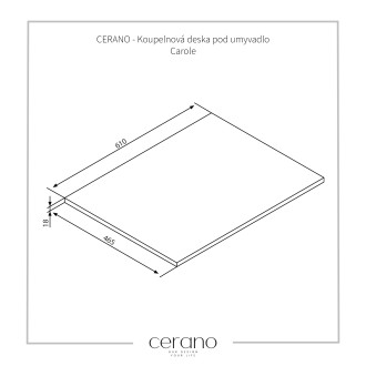 CERANO Koupelnová deska pod umyvadlo Carole bílá matná 60 cm CER-431605