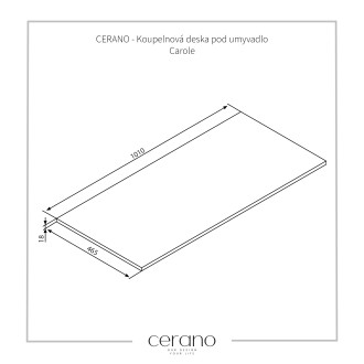CERANO Koupelnová deska pod umyvadlo Carole přírodní 100 cm CER-431635