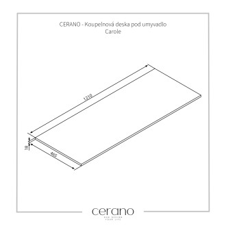 CERANO Koupelnová deska pod umyvadlo Carole přírodní 120 cm CER-431638