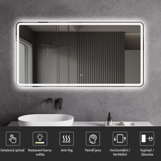 CERANO Koupelnové LED zrcadlo Aspetto 120x70 cm CER-429355