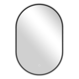 CERANO Koupelnové LED zrcadlo Balzo, kovový rám černá matná 55x100 cm CER-NT8144H-55X100