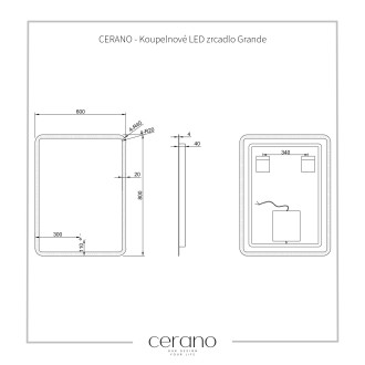 CERANO Koupelnové LED zrcadlo Grande 60x80 cm CER-DY-2073H