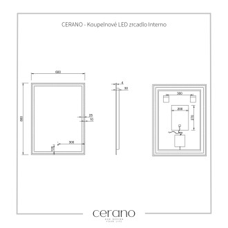 CERANO Koupelnové LED zrcadlo Interno 60x80 cm CER-429361