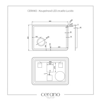 CERANO Koupelnové LED zrcadlo Lucido 80x60 cm CER-429343