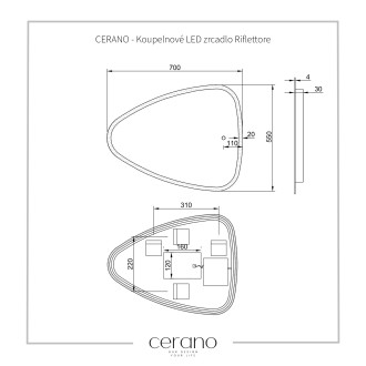 CERANO Koupelnové LED zrcadlo Riflettore 70x55 cm CER-429295