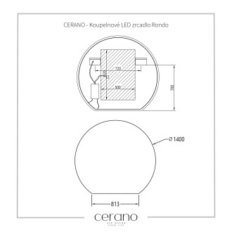 CERANO Koupelnové LED zrcadlo Rondo ? 140 cm CER-NT2153-140