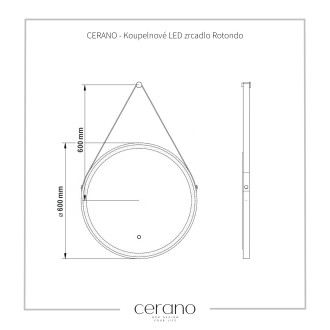CERANO Koupelnové LED zrcadlo Rotondo, kovový rám černá matná ? 60 cm CER-NT2805Y-60