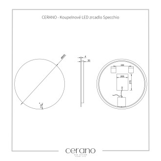 CERANO Koupelnové LED zrcadlo Specchio ? 60 cm CER-429241