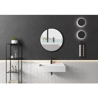 CERANO Koupelnové zrcadlo Vado, kovový rám černá matná 80 cm CER-NT8232B-80