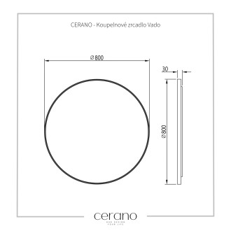 CERANO Koupelnové zrcadlo Vado, kovový rám černá matná 80 cm CER-NT8232B-80