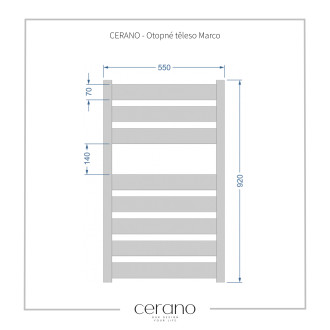 CERANO Otopné těleso Marco kombinované 698W černá matná 920x550 mm LIV-WP-8-55