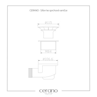 CERANO Sifon ke sprchové vaničce černá matná CER-428950