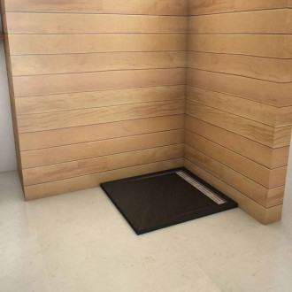 CERANO Sprchová vanička čtvercová Docia sifon+nerezový kryt černá matná 80x80cm CER-LMR88