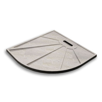 CERANO Sprchová vanička čtvrtkruhová Docia sifon+nerez.kryt černá matná 80x80cm CER-LMH88