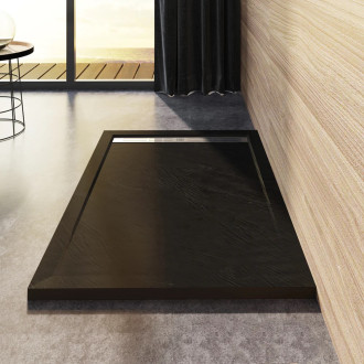 CERANO Sprchová vanička obdél.Docia sifon+nerezový kryt černá matná 100x80cm CER-LMR8010