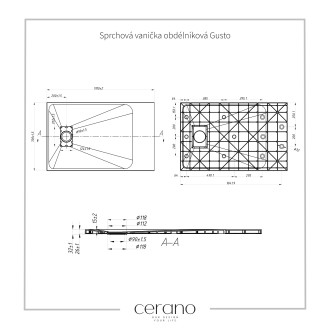 CERANO Sprchová vanička obdélníková Gusto bílá matná 110x70 cm CER-414605