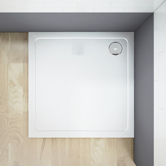 CERANO Sprchová vanička z litého mramoru čtvercová Piato bílá matná 70x70 cm CER-GSR77