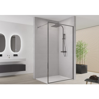 CERANO Sprchová zástěna Walk-in Moreli L/P černá matná, transp.sklo 90x200 cm CER-417608