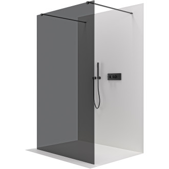 CERANO Sprchová zástěna Walk-in Onyx Duo L/P  černá mat, grafitové sklo 60x200