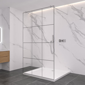 CERANO Sprchová zástěna Walk-in Onyx Duo L/P kulatá  8mm chrom/industriální sklo 130x200