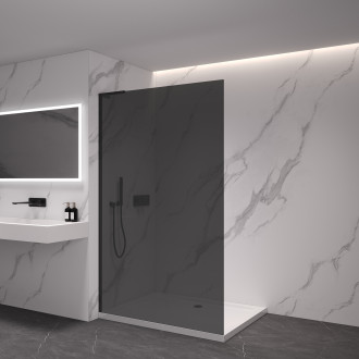 CERANO Sprchová zástěna Walk-in Onyx L/P L-levá  černá mat, grafitové sklo 70x200