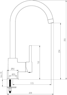 DEANTE MILIN BEU_R62M Dřezová baterie, červená