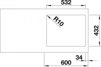 Blanco SUBLINE 500-IF dřez vestavný/do roviny černá granit 525 997